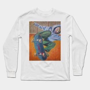 Confidence Skateboarder Pastel Painting CON3058 Long Sleeve T-Shirt